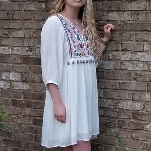 LAST ONE - On Sale - Off-White Boho Dress MEDIUM